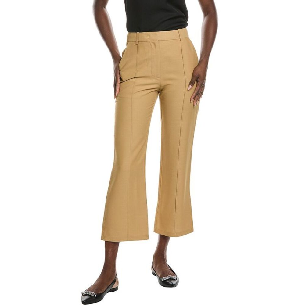 Co Womens Wool-Blend Cropped Flare Pant, Tan